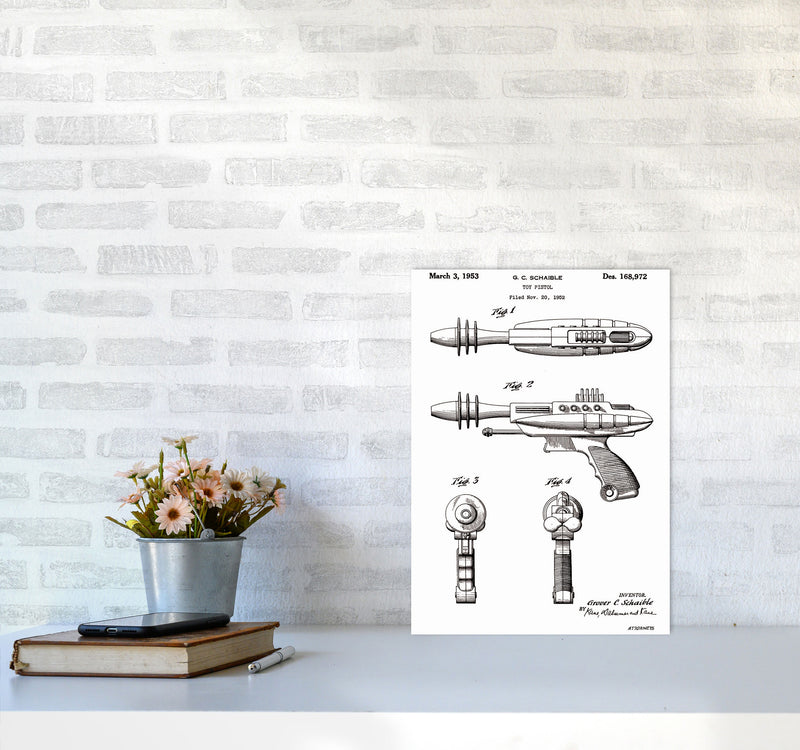 Ray Gun Patent Art Print by Jason Stanley A3 Black Frame