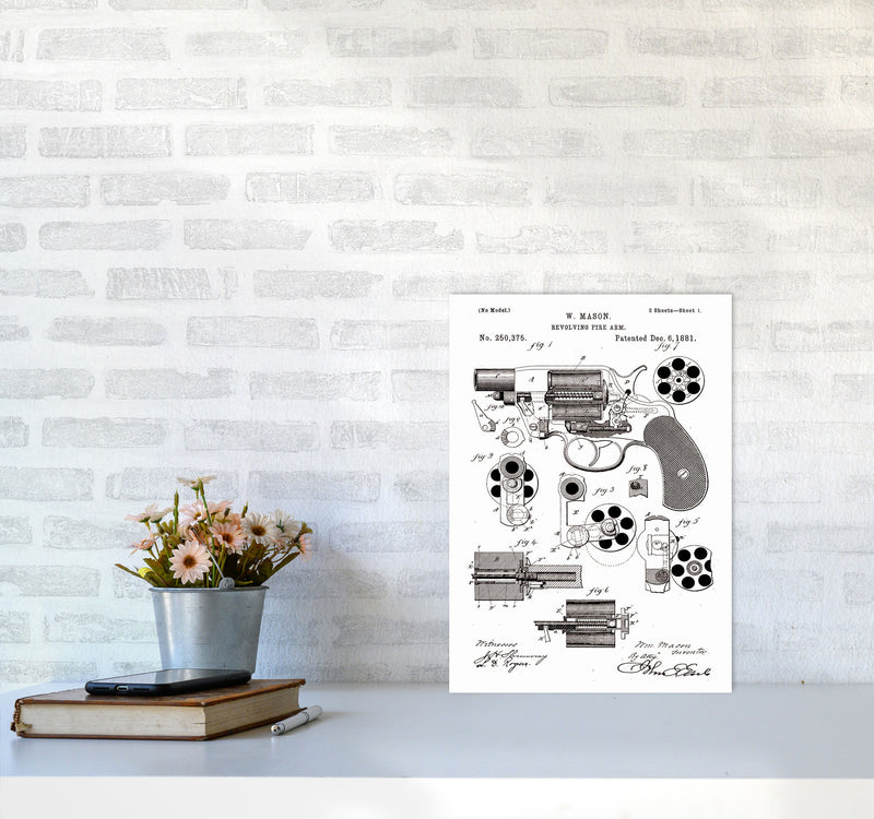 Hand Gun Patent Art Print by Jason Stanley A3 Black Frame