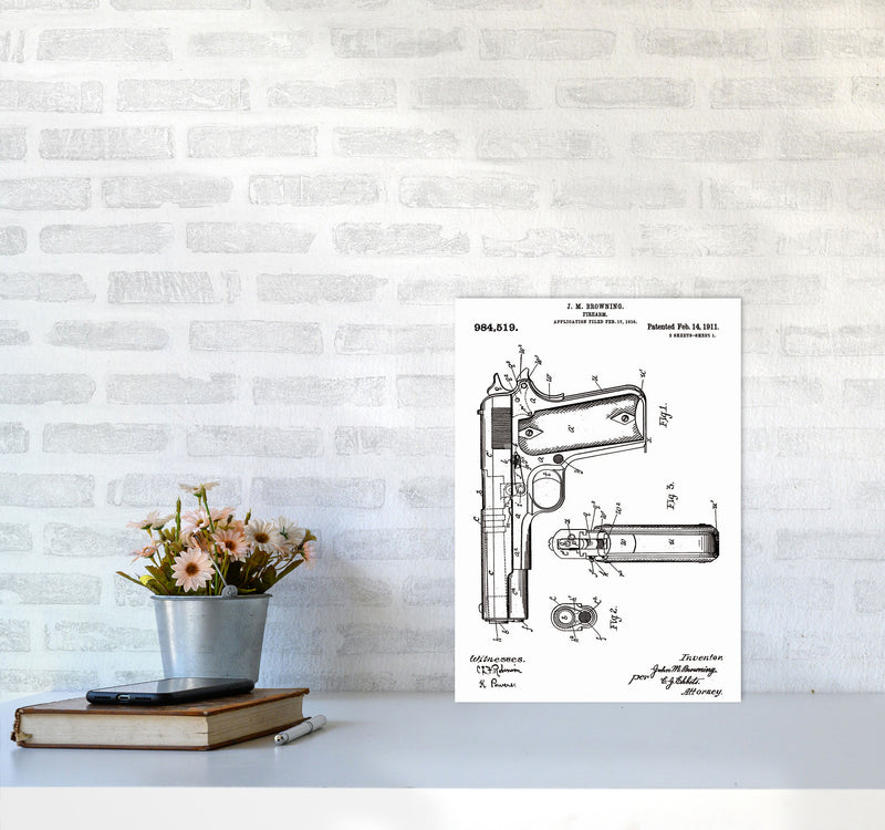 Gun Patent Art Print by Jason Stanley A3 Black Frame