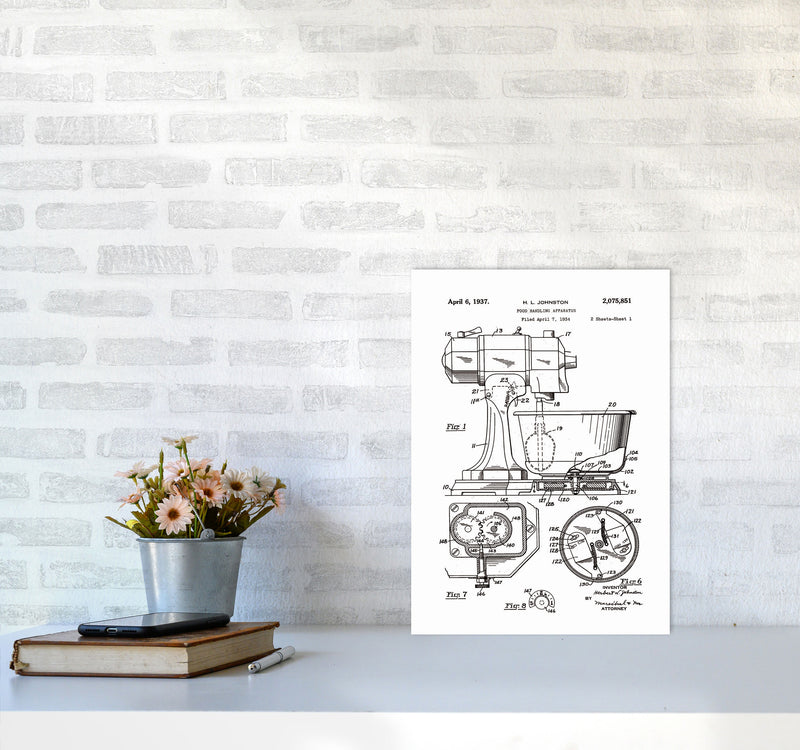 Mixer Patent Art Print by Jason Stanley A3 Black Frame