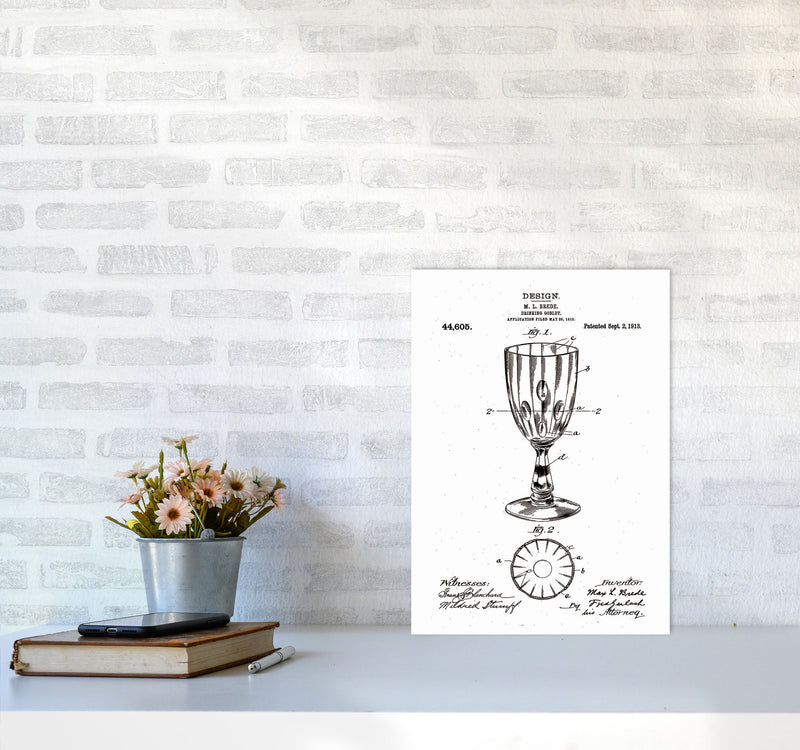 Goblet Patent Art Print by Jason Stanley A3 Black Frame
