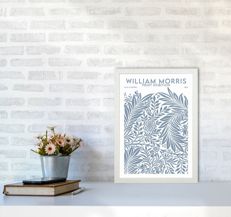 William Morris Print Exibition White Art Print by Jason Stanley A3 Oak Frame
