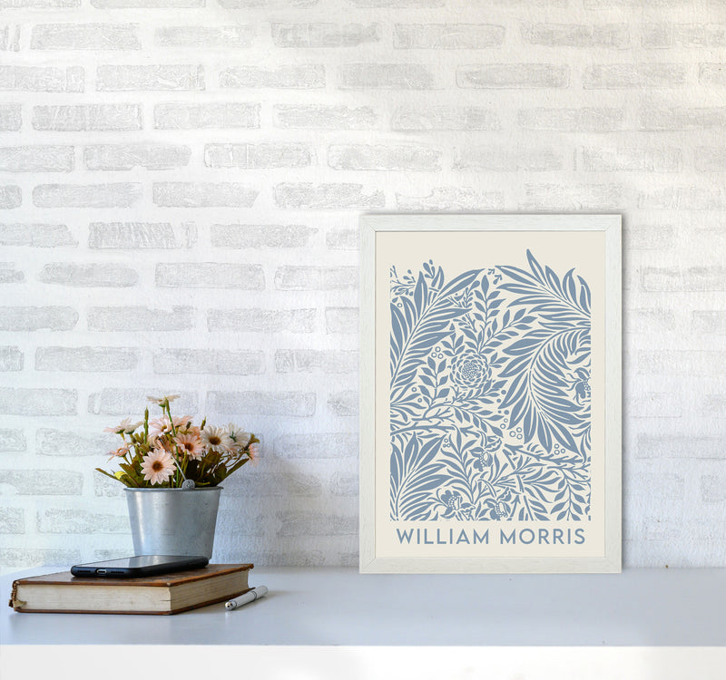 William Morris- Blue Wild Flowers Art Print by Jason Stanley A3 Oak Frame