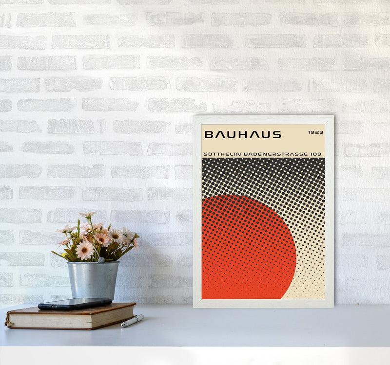 Bauhaus Geometric Red Vibe II Art Print by Jason Stanley A3 Oak Frame