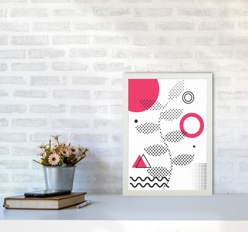 Abstract Halftone Shapes 1 Art Print by Jason Stanley A3 Oak Frame