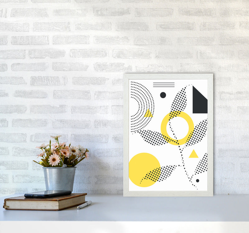 Abstract Halftone Shapes 2 Art Print by Jason Stanley A3 Oak Frame