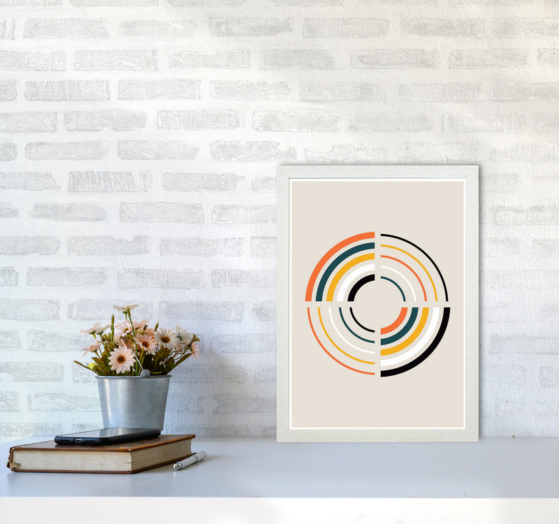 Retro Geometric Circle 2 Art Print by Jason Stanley A3 Oak Frame