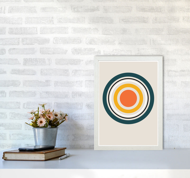 Retro Geometric Circle 3 Art Print by Jason Stanley A3 Oak Frame