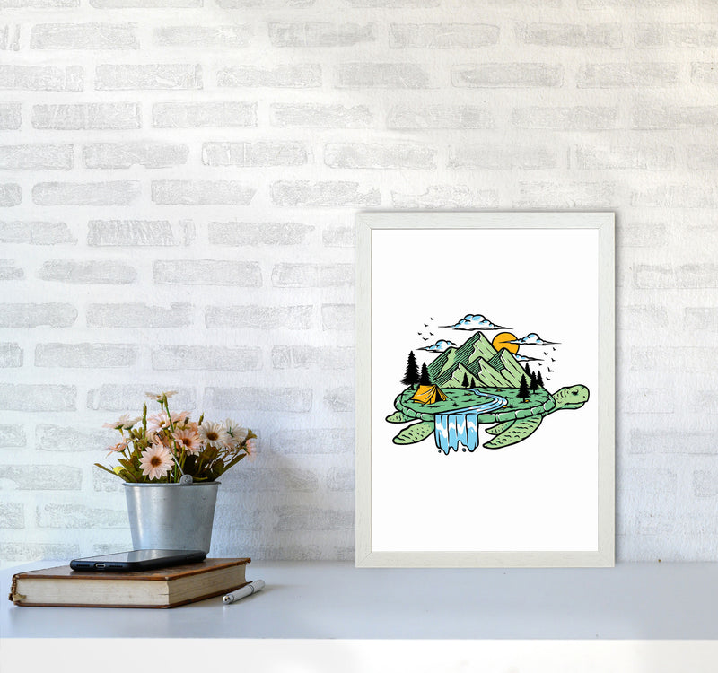 Turtles All The Way Down Art Print by Jason Stanley A3 Oak Frame