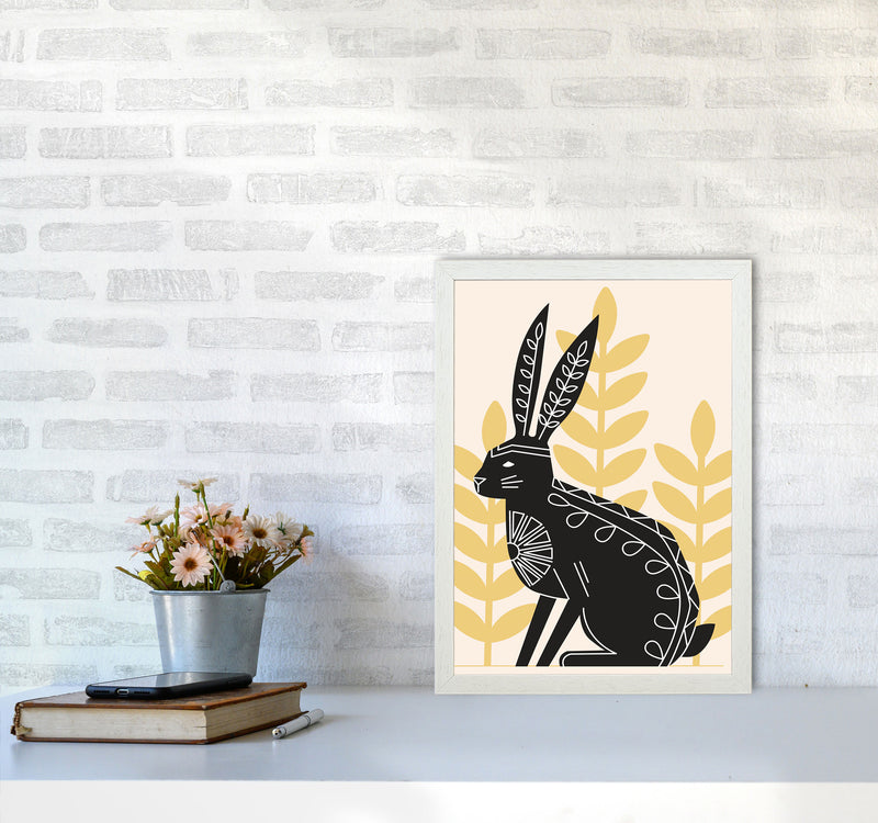 Bunny's Natural Habitat Art Print by Jason Stanley A3 Oak Frame