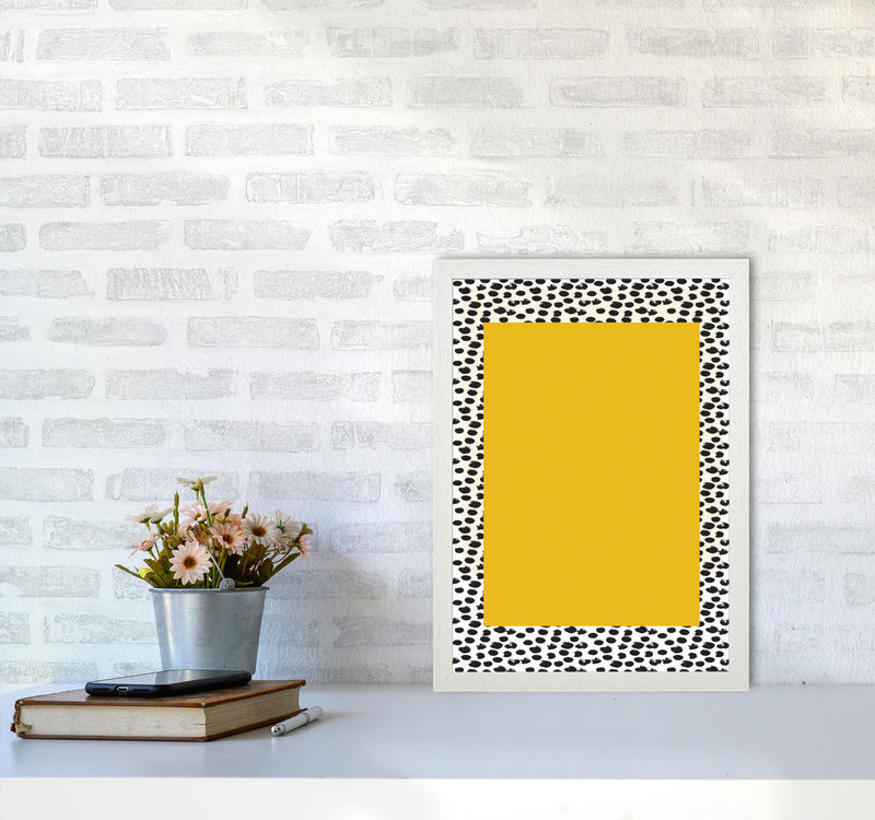 Minimal Yellow Poster Art Print by Jason Stanley A3 Oak Frame