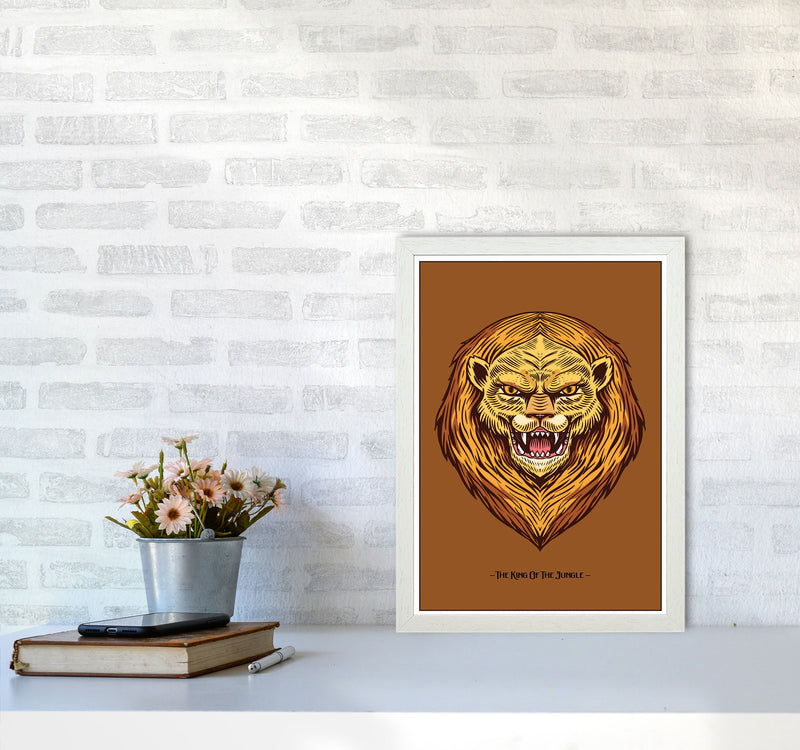 The King Of The Jungle Art Print by Jason Stanley A3 Oak Frame