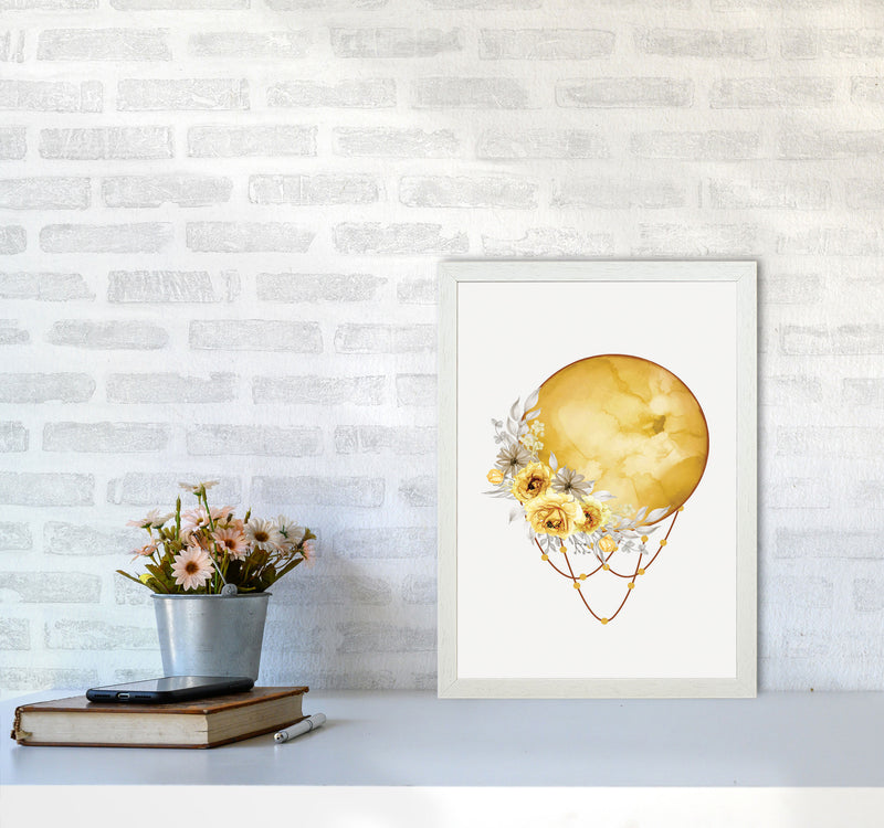 Watercolor Full Moon Art Print by Jason Stanley A3 Oak Frame