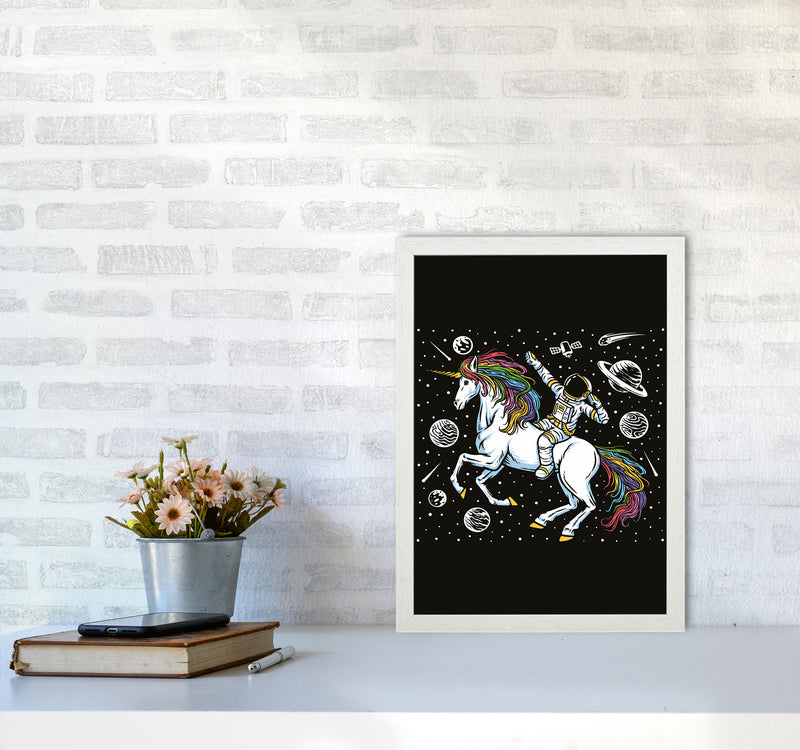 The Galictic Unicorn Art Print by Jason Stanley A3 Oak Frame