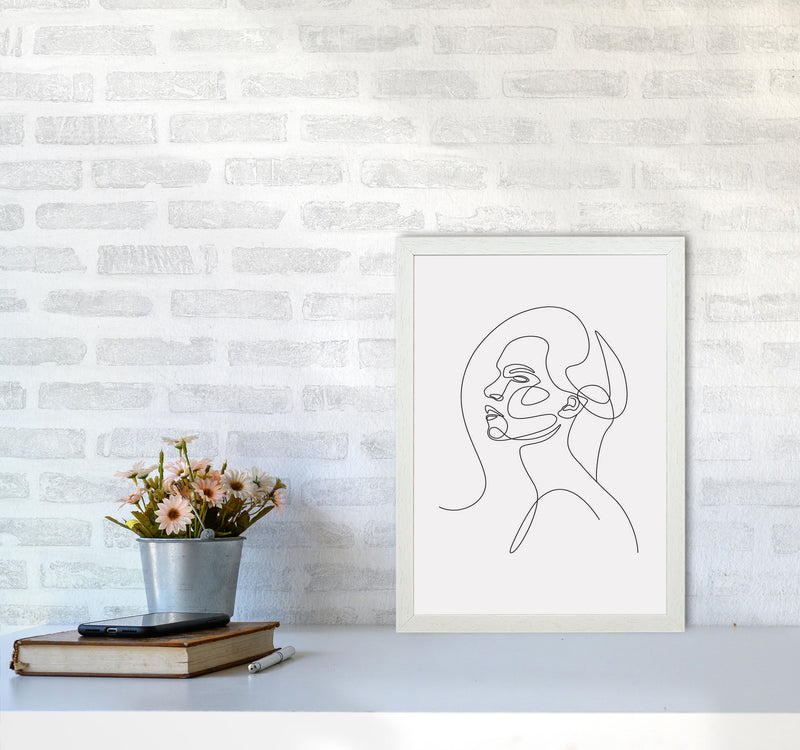 Woman Line Drawing Art Print by Jason Stanley A3 Oak Frame