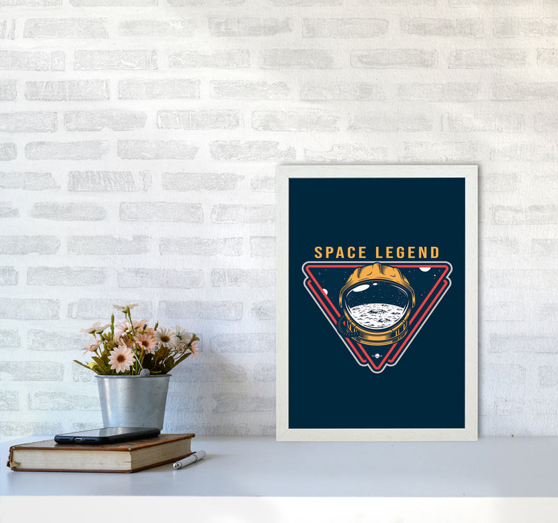 Space Legend Blue Art Print by Jason Stanley A3 Oak Frame