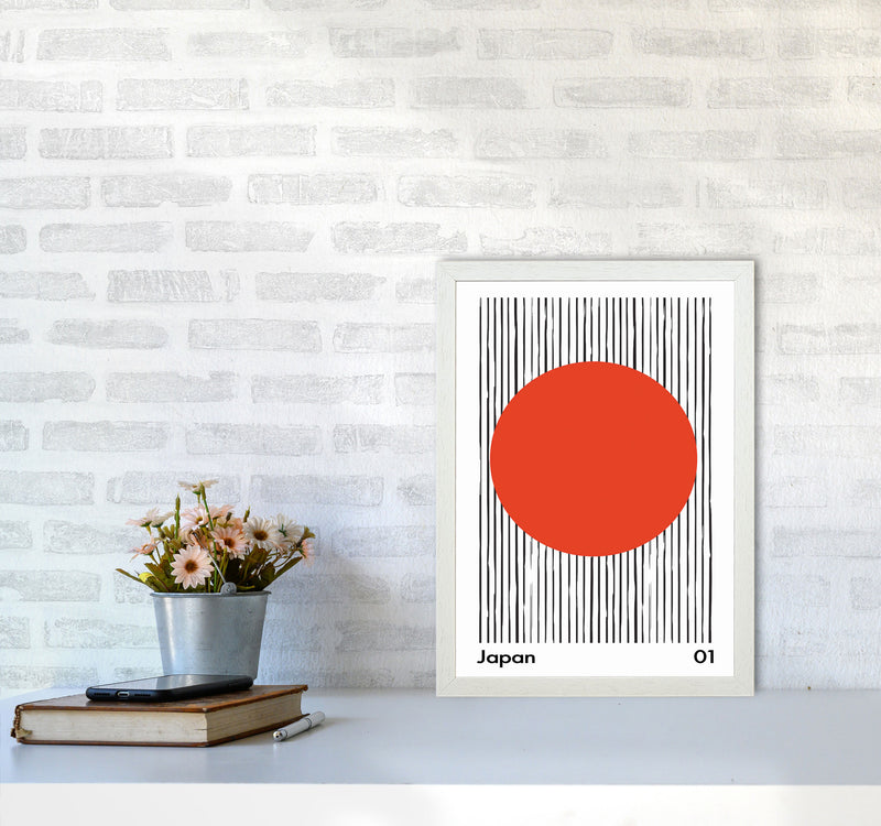 Japan Midcentury Art Print by Jason Stanley A3 Oak Frame