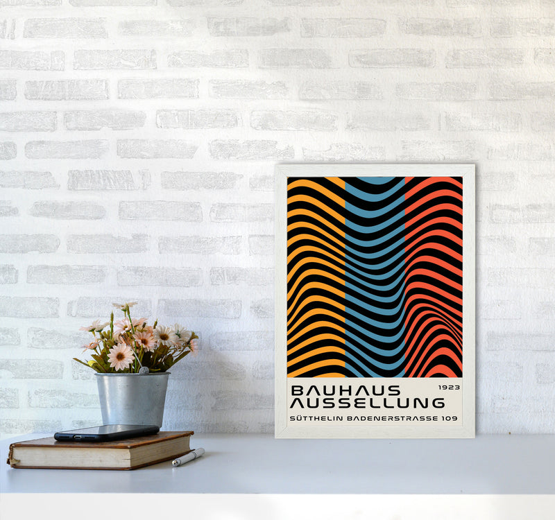 Bauhaus Tri-Color Art Print by Jason Stanley A3 Oak Frame
