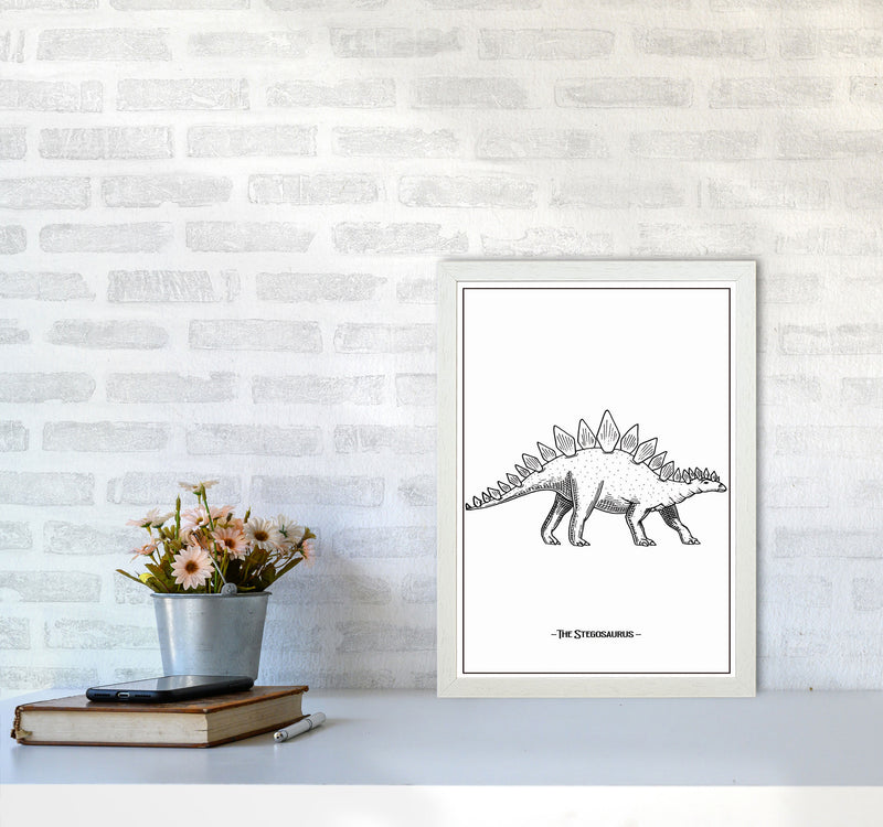 The Stegosaurus Art Print by Jason Stanley A3 Oak Frame