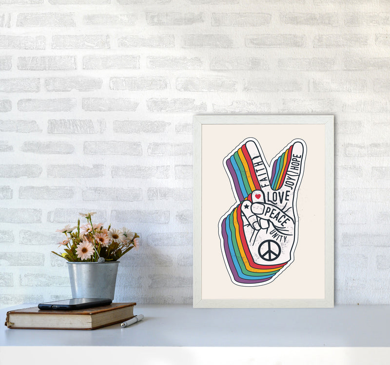 Peace And Love!! Art Print by Jason Stanley A3 Oak Frame