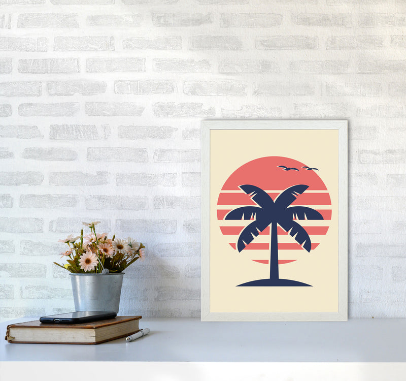 Palm Tree Vibes Art Print by Jason Stanley A3 Oak Frame