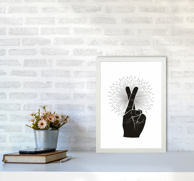 Fingers Crossed Art Print by Jason Stanley A3 Oak Frame