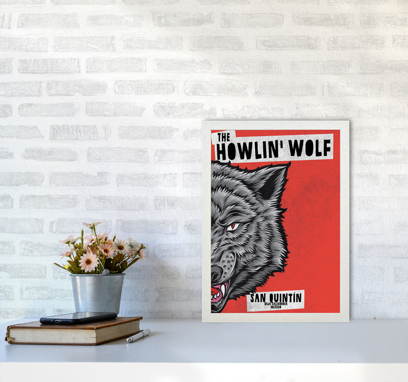 The Howlin Wolf Art Print by Jason Stanley A3 Oak Frame