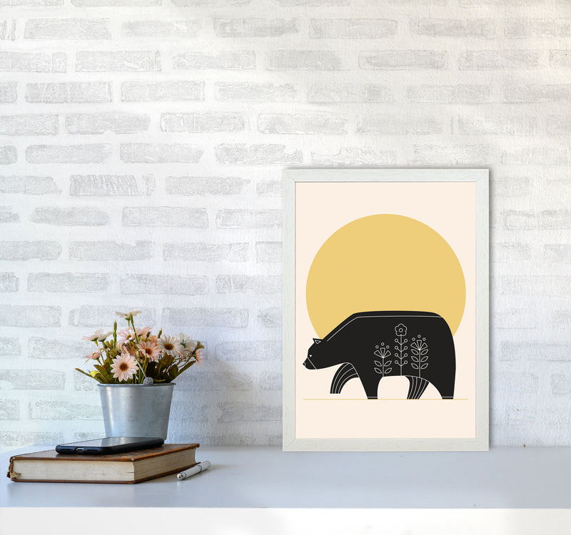 Sunny Day Bear Art Print by Jason Stanley A3 Oak Frame