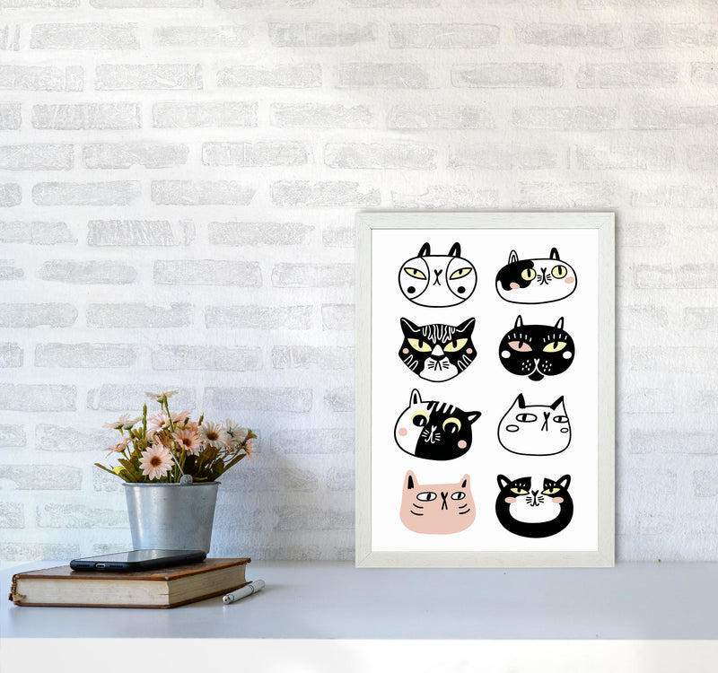 Crazy Cat Lady Art Print by Jason Stanley A3 Oak Frame