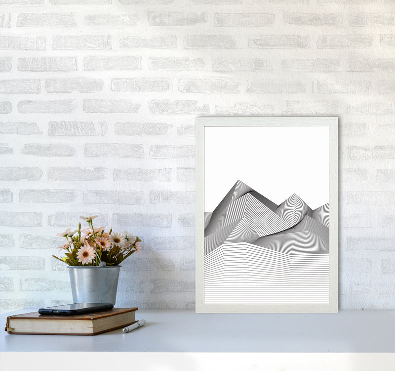 Line Mountains Art Print by Jason Stanley A3 Oak Frame