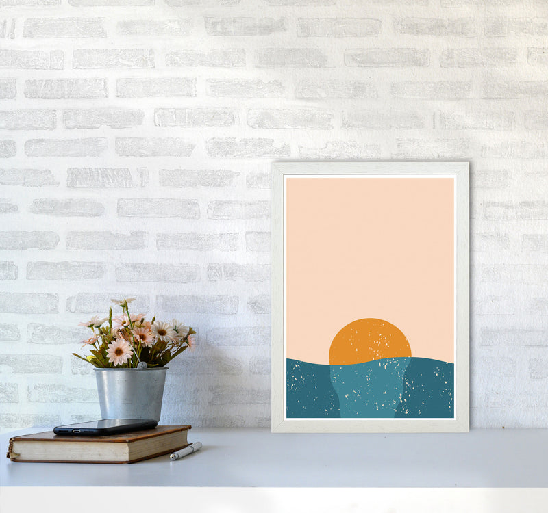 Melty Sunset Art Print by Jason Stanley A3 Oak Frame