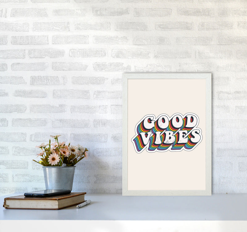 Good Vibes!! Art Print by Jason Stanley A3 Oak Frame
