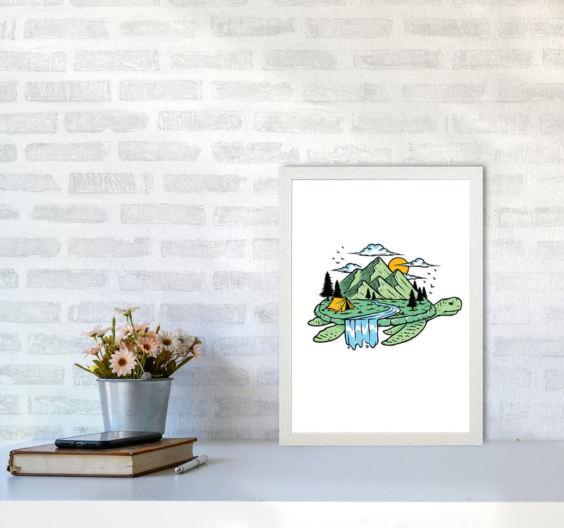 Turtle Power Art Print by Jason Stanley A3 Oak Frame