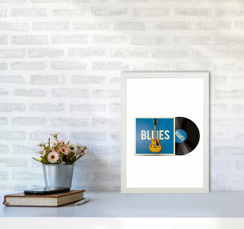 Blues Vinyl Art Print by Jason Stanley A3 Oak Frame