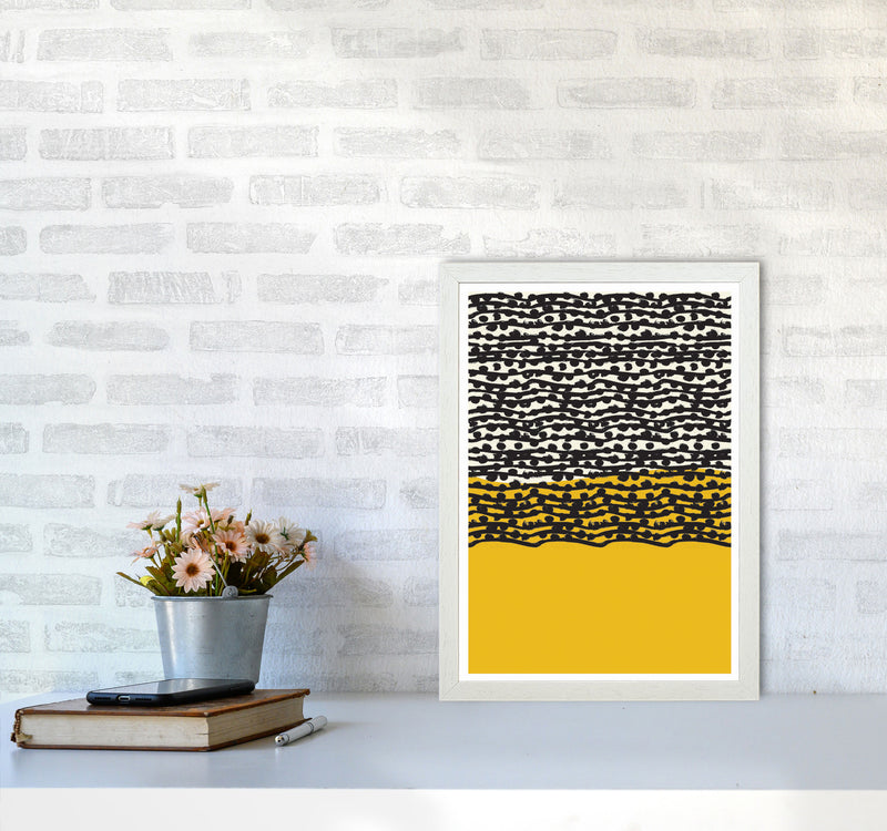 Yellow Vibe Art Print by Jason Stanley A3 Oak Frame