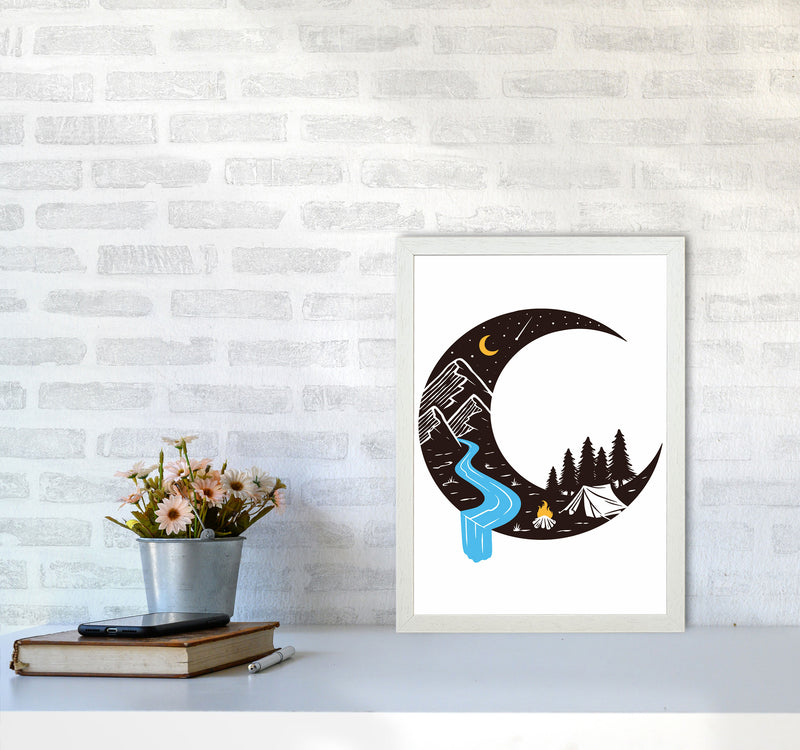 Moon River Art Print by Jason Stanley A3 Oak Frame