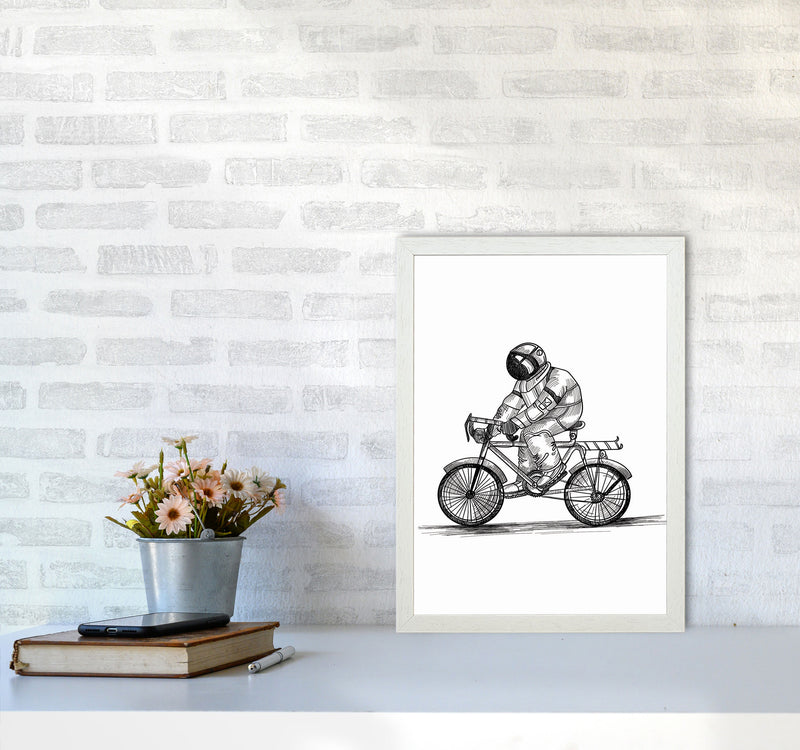 Astrobiker Art Print by Jason Stanley A3 Oak Frame