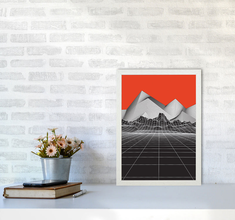 Big Red Art Print by Jason Stanley A3 Oak Frame