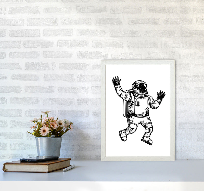 Space Man Art Print by Jason Stanley A3 Oak Frame