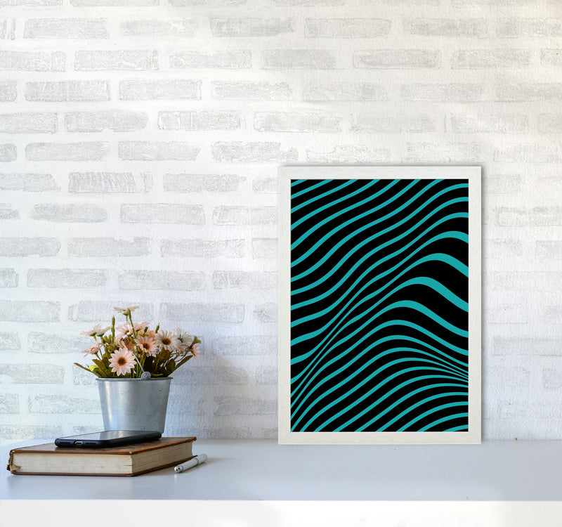 Blue Vibes Art Print by Jason Stanley A3 Oak Frame