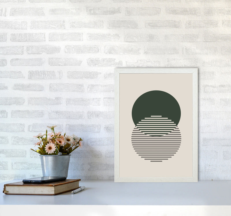 Minimal Abstract Circles II Art Print by Jason Stanley A3 Oak Frame