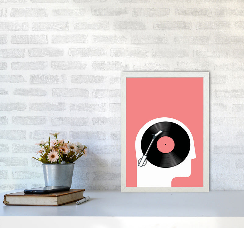 Listen To Records Art Print by Jason Stanley A3 Oak Frame