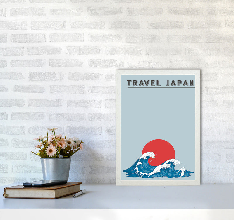 Japanese Waves Art Print by Jason Stanley A3 Oak Frame