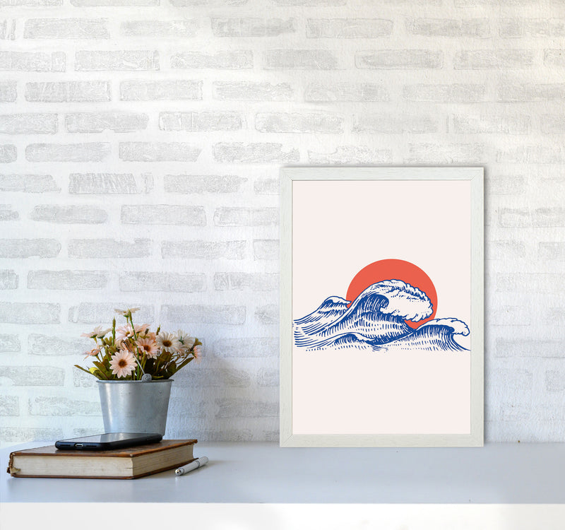 Chill Waves Art Print by Jason Stanley A3 Oak Frame