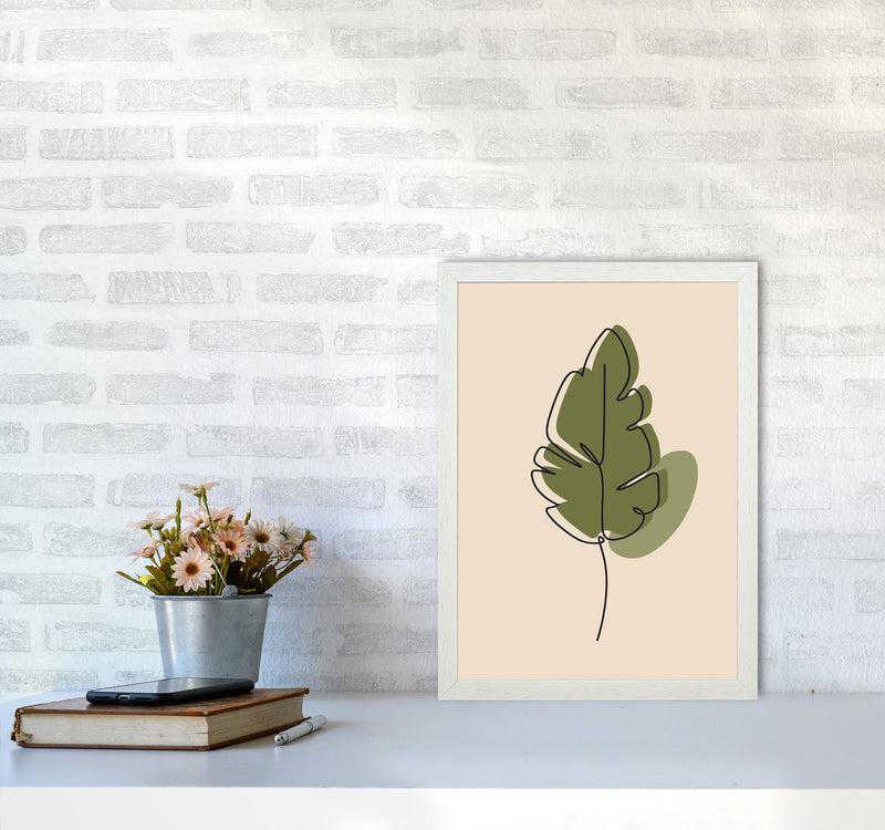 Abstract One Line Leaf Drawing III Art Print by Jason Stanley A3 Oak Frame