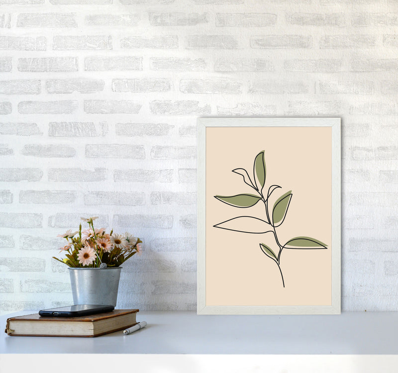 Abstract One Line Leaf Drawing I Art Print by Jason Stanley A3 Oak Frame