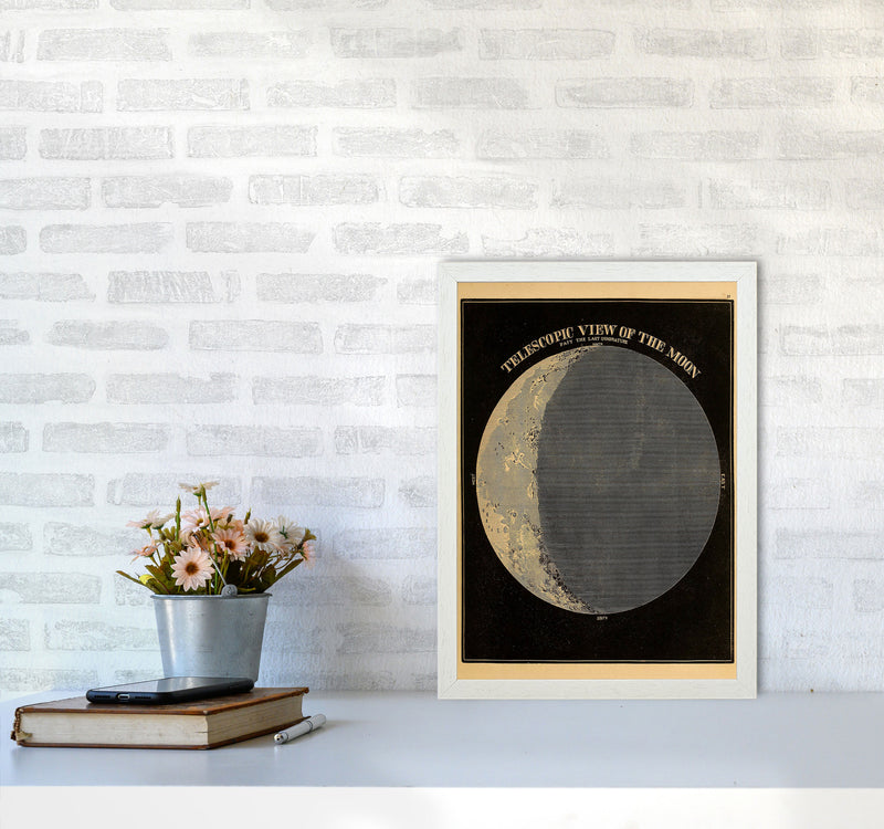 Telescopic View Of The Moon Art Print by Jason Stanley A3 Oak Frame