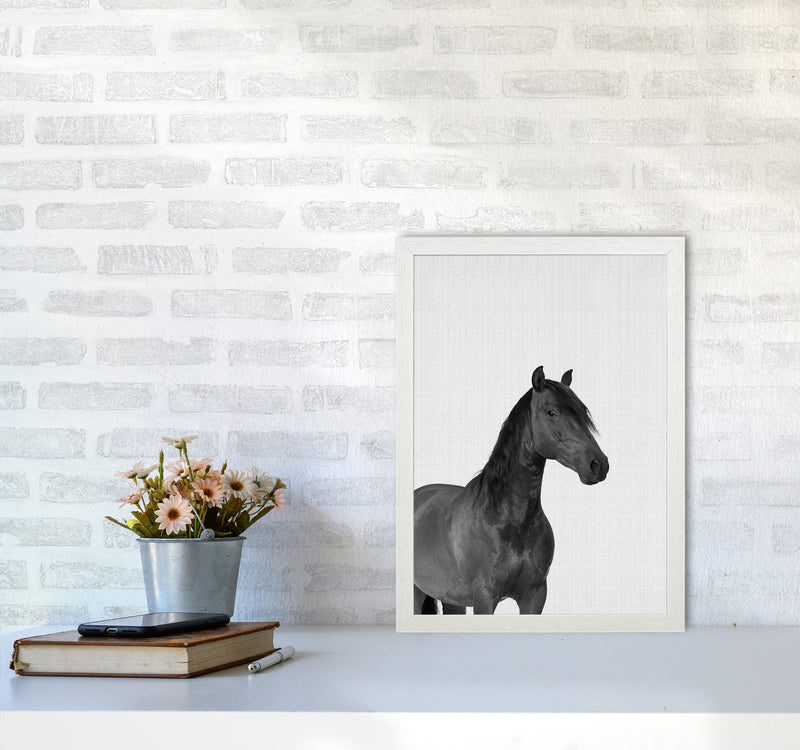 The Dark Horse Rides At Night Art Print by Jason Stanley A3 Oak Frame