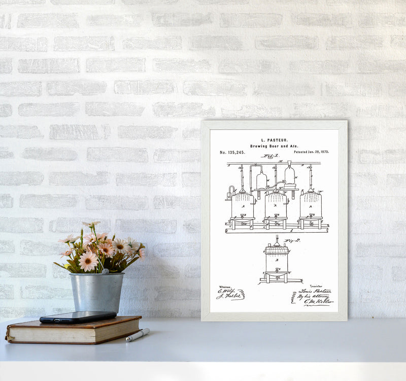Brewing Beer Apparatus Patent Art Print by Jason Stanley A3 Oak Frame