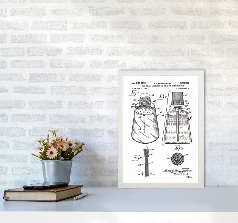 Nail Polish Applicator Patent Art Print by Jason Stanley A3 Oak Frame
